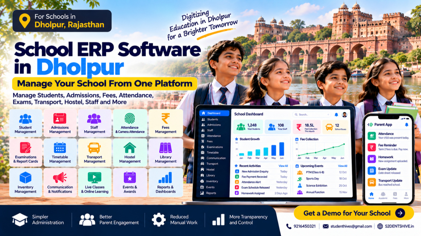School ERP Software in Dholpur | Manage Your School | S2DENTSHIVE